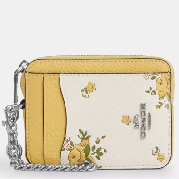 Zip Card Case With Floral Print - Picture 1 of 4